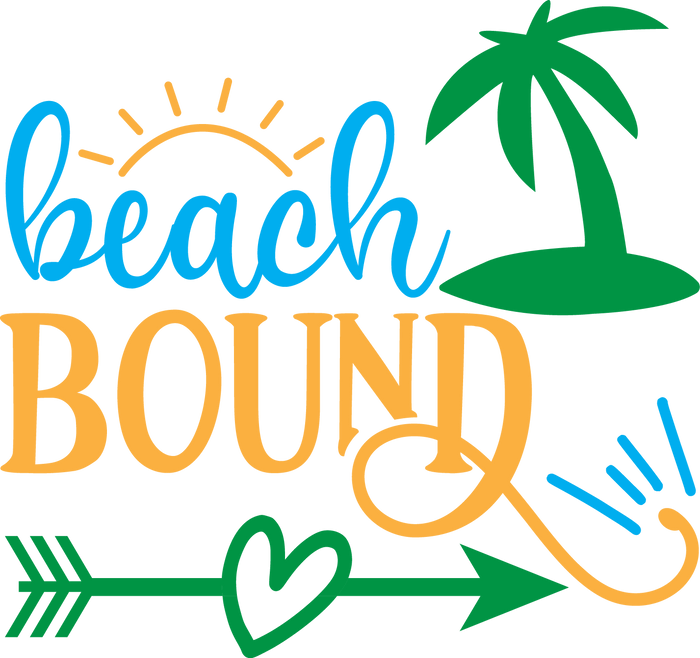 Beach Bound Design pressed on a garment
