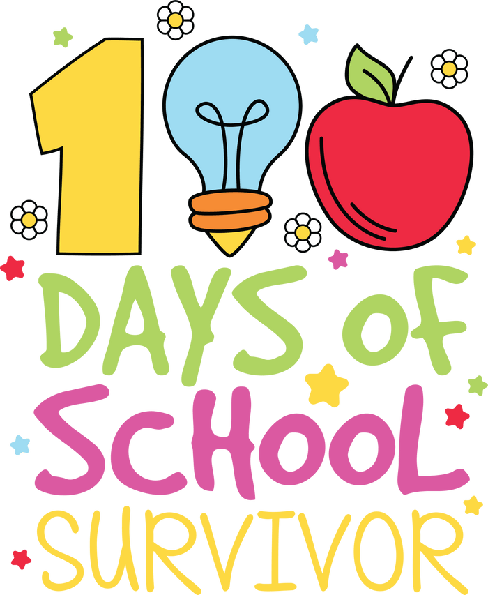 100 Days of School Survivor Design pressed on a garment