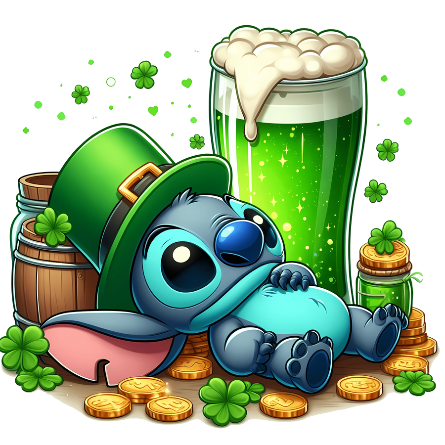 Disney Stitch St Patrick's Day Irish Design | DTF Dallas