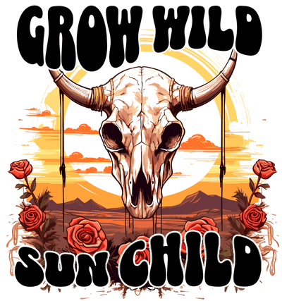 Grow Wild Sun Child Design - DTF Ready To Press - DTF Dallas 