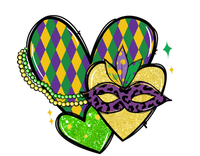 Mardi Gras Party Mask Design - DTF Ready To Press - DTF Dallas 