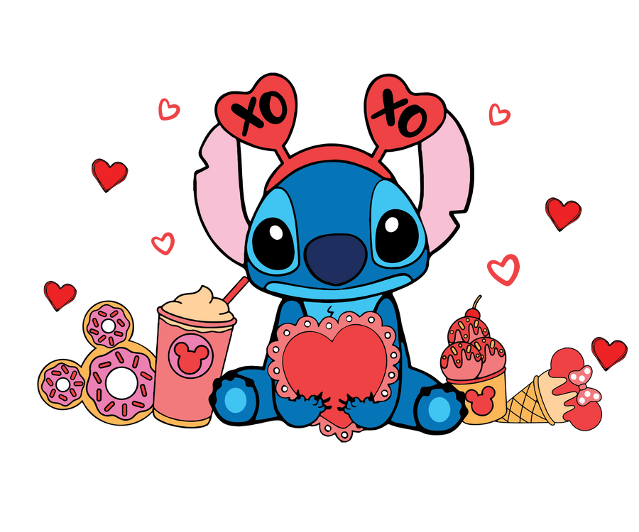 Disney Stitch Valentine's Day XOXO Design | DTF Dallas