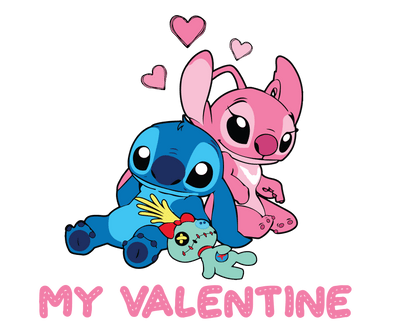 Lilo and Stitch My Valentine Design | DTF Dallas - DTF Dallas 