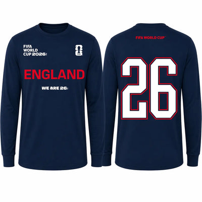 FIFA World Cup 2026 England Long Sleeve Shirt – Official "We Are 26" Tee - DTF Dallas 