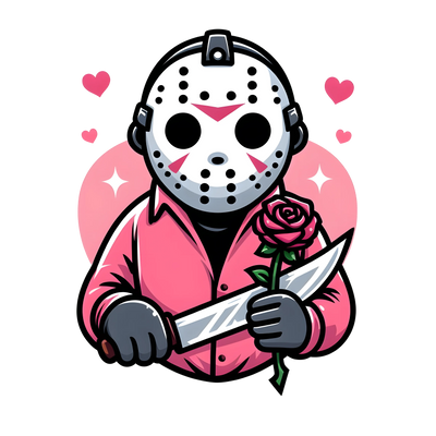 Jason Voorhees Couple Rose Design | DTF Dallas - DTF Dallas 