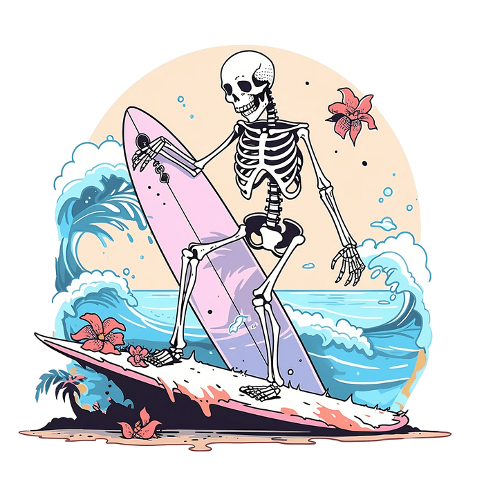 Surfing Design pressed on a garment