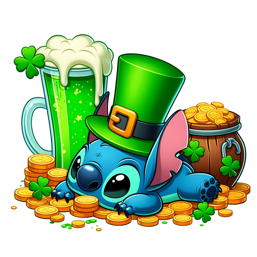 Disney Lilo Stitch Saint Patrick's Day Design | DTF Dallas