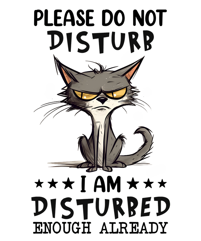 Funny Sarcastic Cat Design pressed on a garment