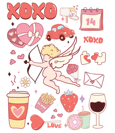 XOXO Cupid Valentine's Day Design | DTF Dallas - DTF Dallas 