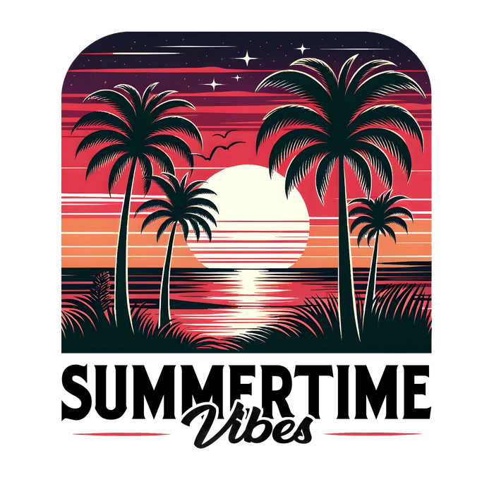 Summertime Vibes Design pressed on a garment
