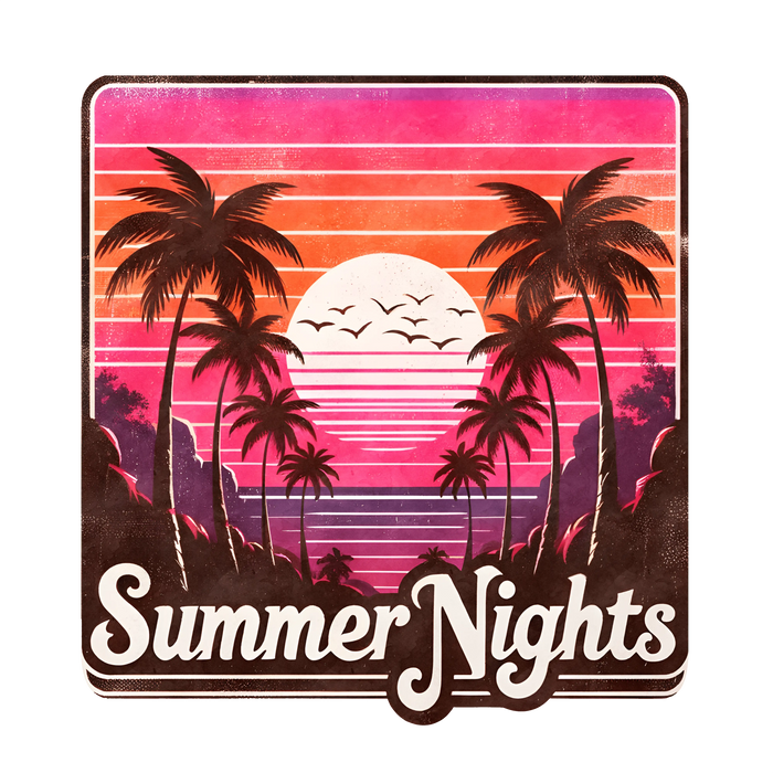 Summer Nights Design pressed on a garment