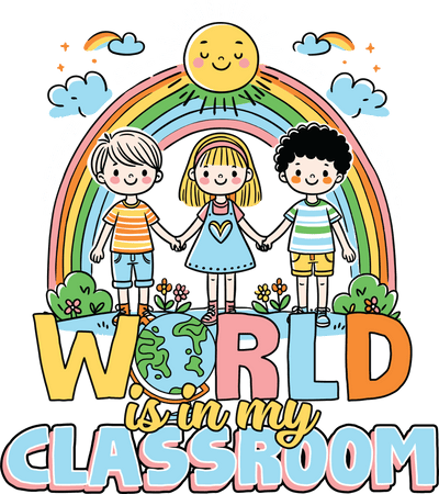 World Is My Classroom Design - DTF Ready To Press - DTF Dallas 