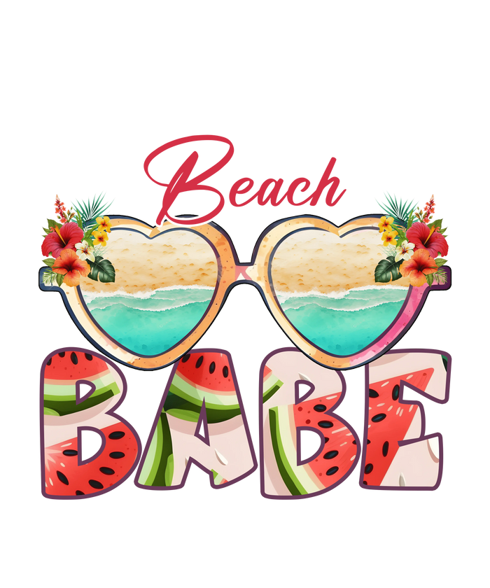 Beach Babe Design pressed on a garment