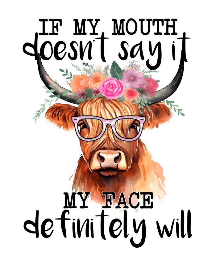 Funny Cow Design pressed on a garment