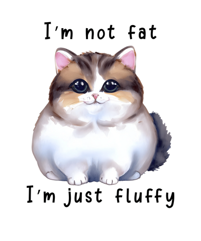 Fluffy Cat Design - DTF Ready To Press - DTF Dallas 