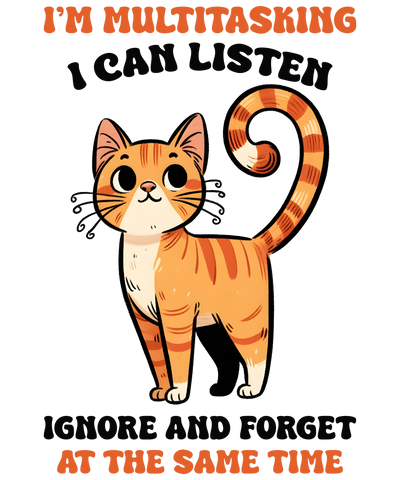 Sarcastic Orange Cat Design - DTF Ready To Press - DTF Dallas 