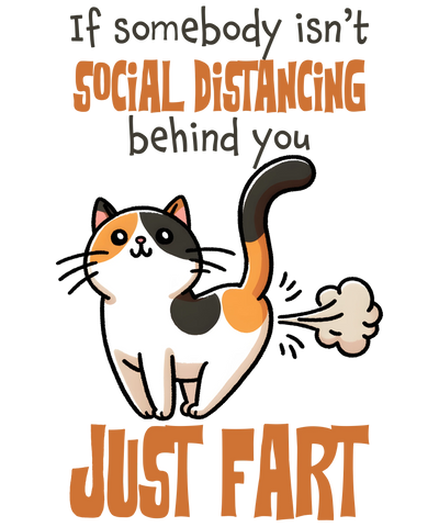 Farting Cat Design - DTF Ready To Press - DTF Dallas 