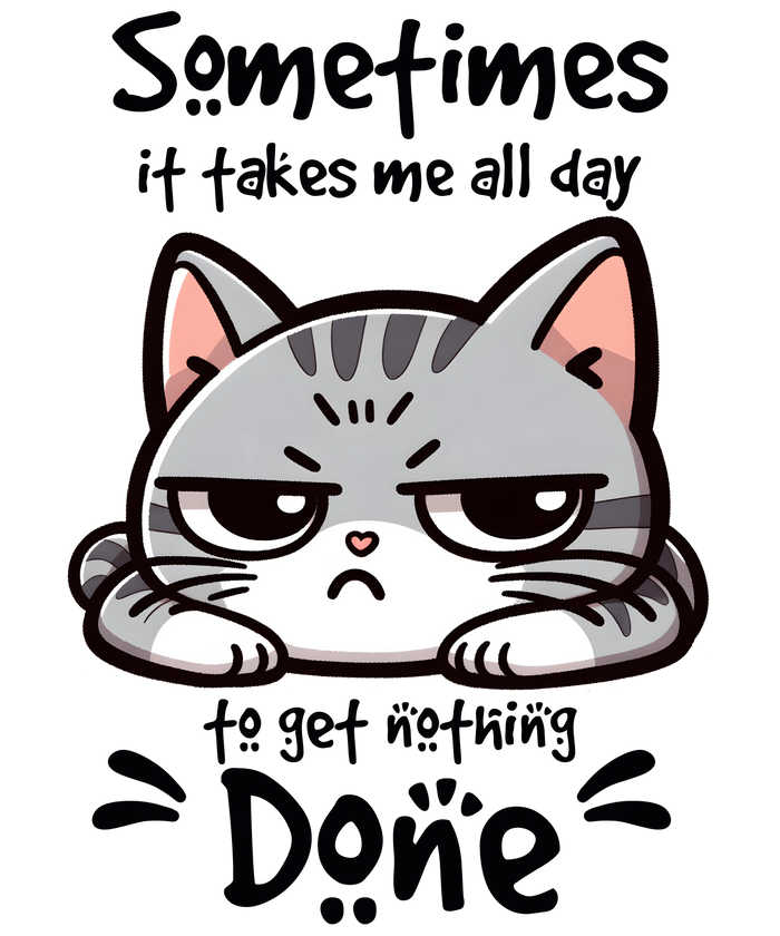 Tired Kitten Design pressed on a garment