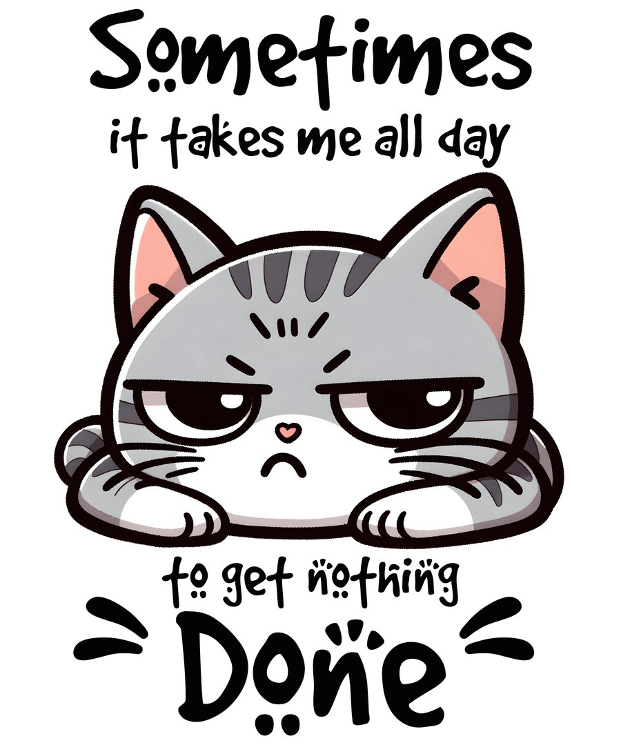 Tired Kitten Design - DTF Ready To Press