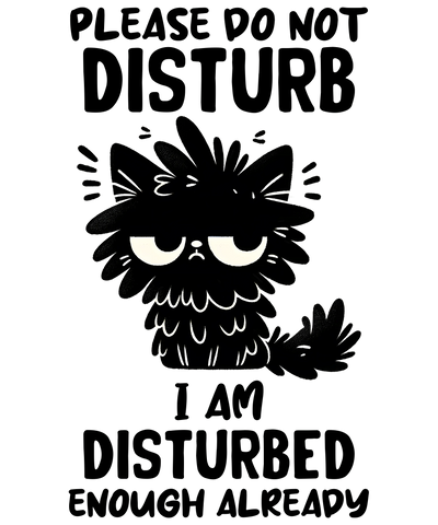 Funny Black Cat Design - DTF Ready To Press - DTF Dallas 