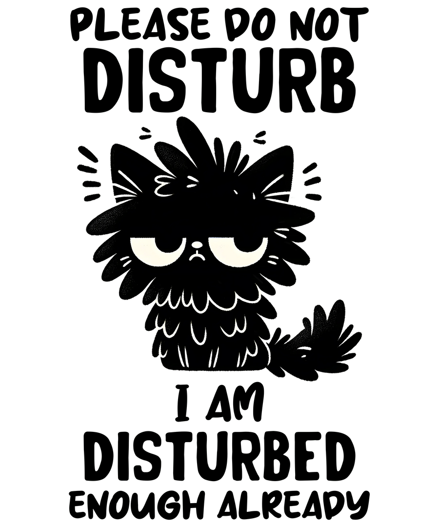 Funny Black Cat Design - DTF Ready To Press
