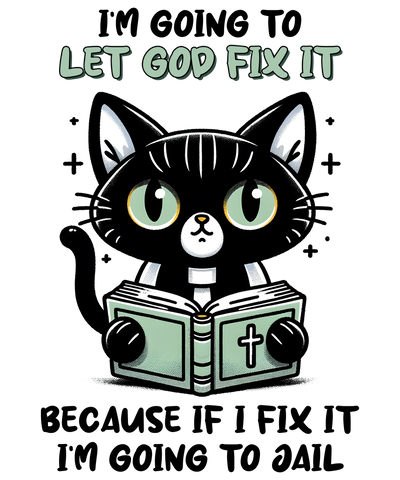 Quirky Cat Design - DTF Ready To Press - DTF Dallas 