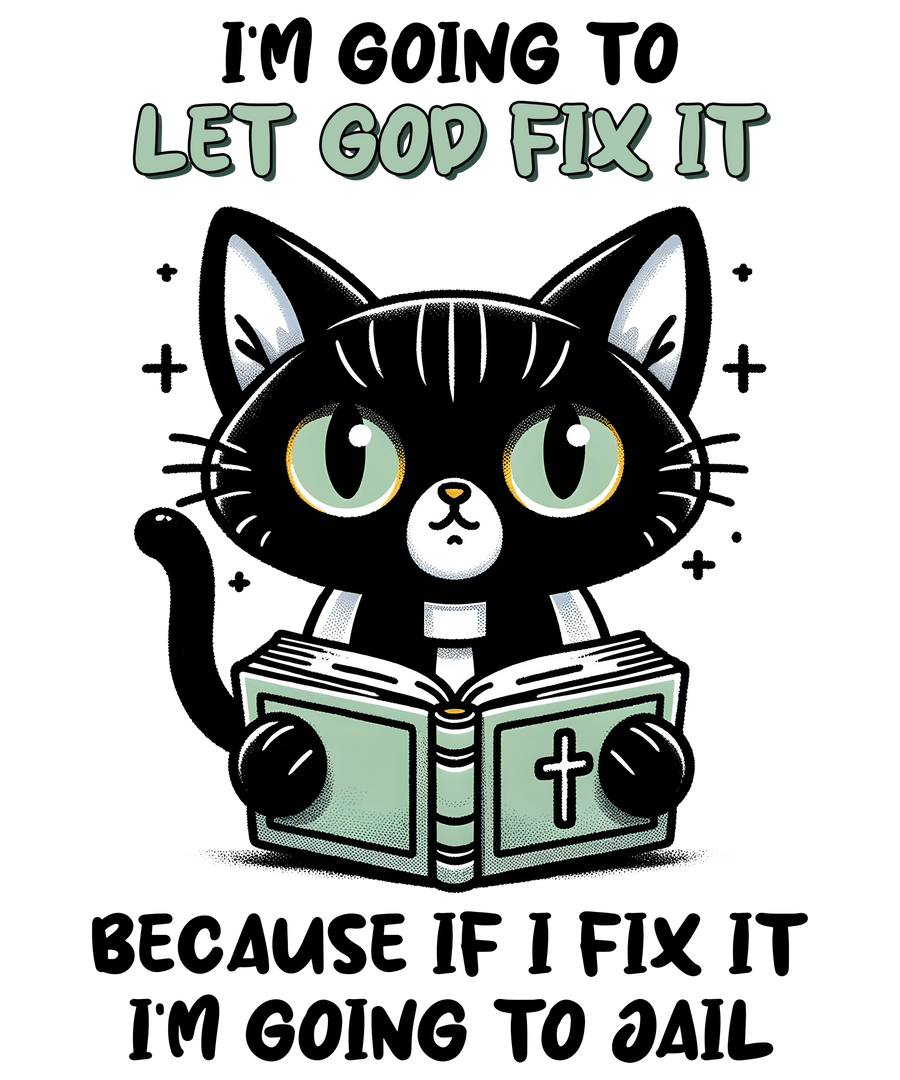 Quirky Cat Design - DTF Ready To Press
