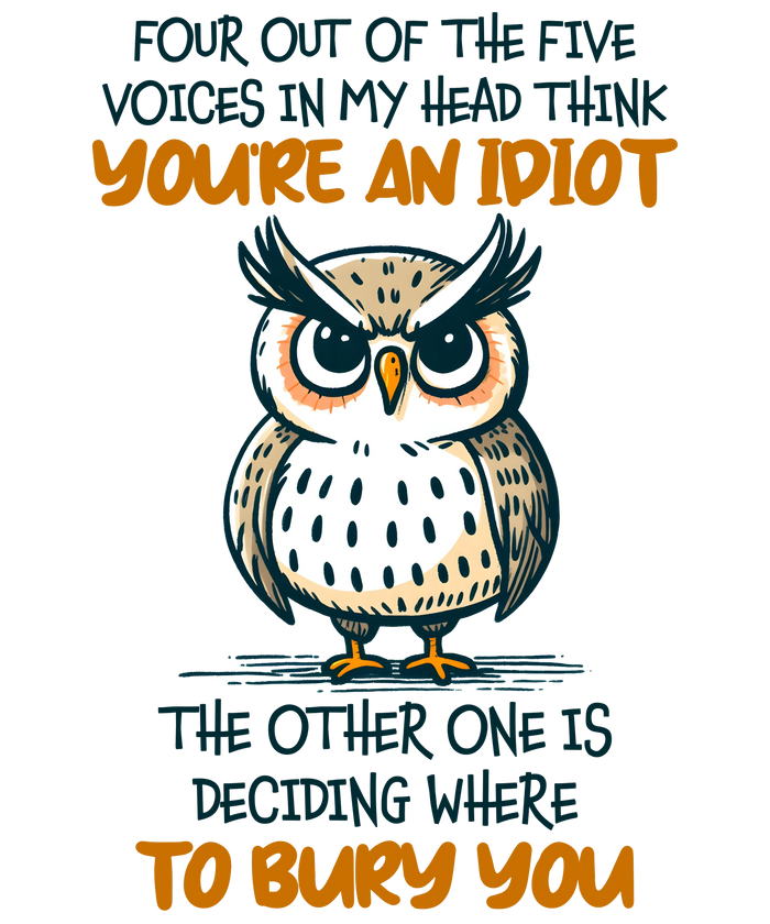 Funny Owl Design pressed on a garment