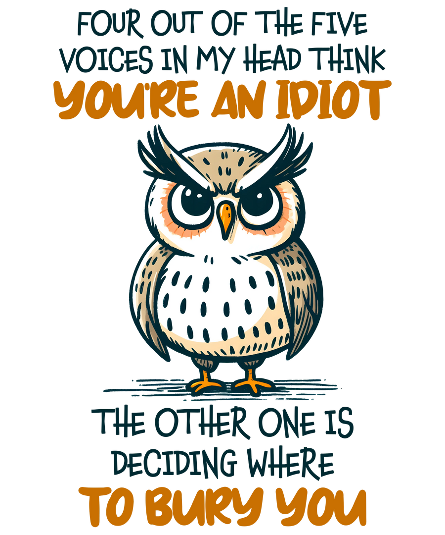 Funny Owl Design - DTF Ready To Press