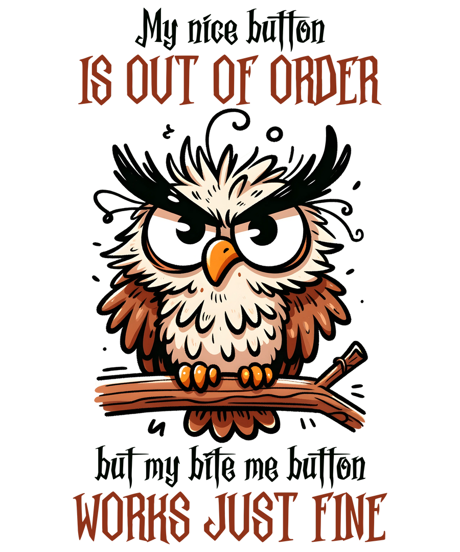 Angry Owl Design - DTF Ready To Press