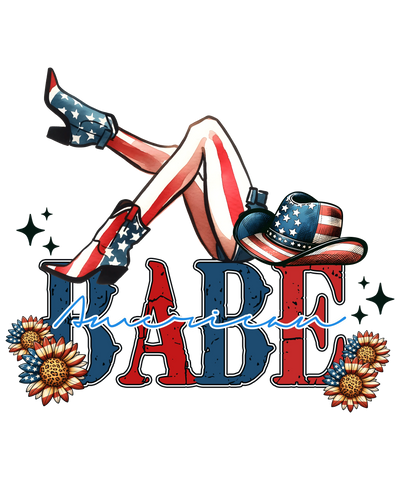 American Babe Western Design - DTF Ready To Press - DTF Dallas 