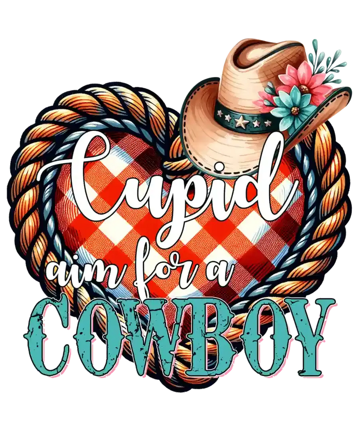Cupid Aim for a Cowboy Western Design pressed on a garment