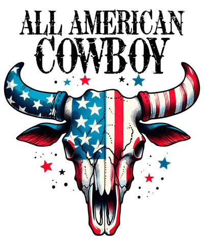 All American Cowboy Design - DTF Ready To Press - DTF Dallas 