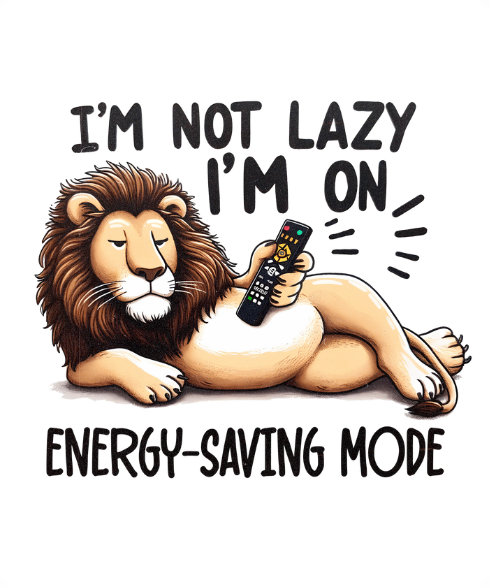 Lazy Leon Design pressed on a garment