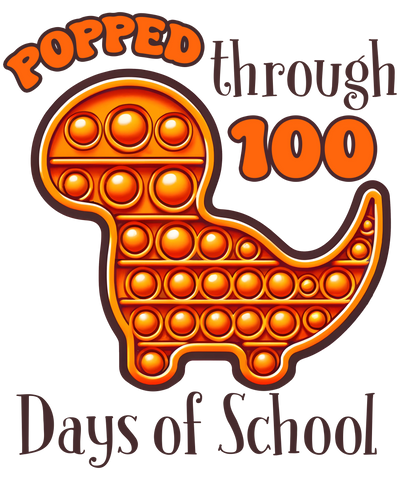 Popped Through 100 Days of School Dino Design | DTF Dallas - DTF Dallas 