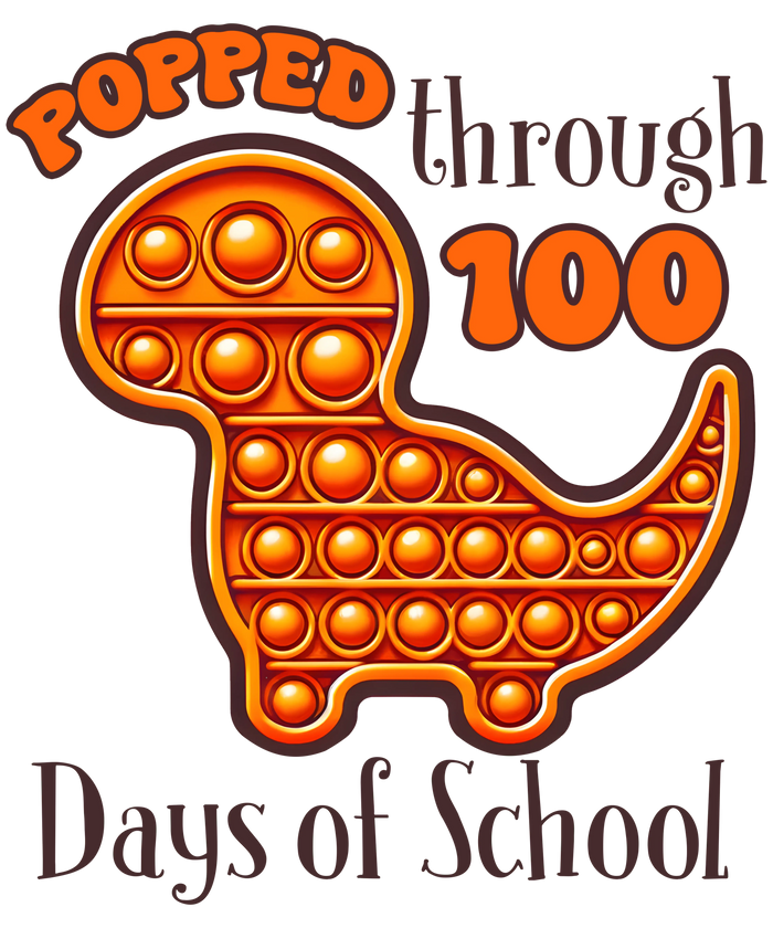 Popped Through 100 Days of School Dino Design pressed on a garment