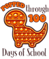 Popped Through 100 Days Of School Dino Design - DTF Ready To Press