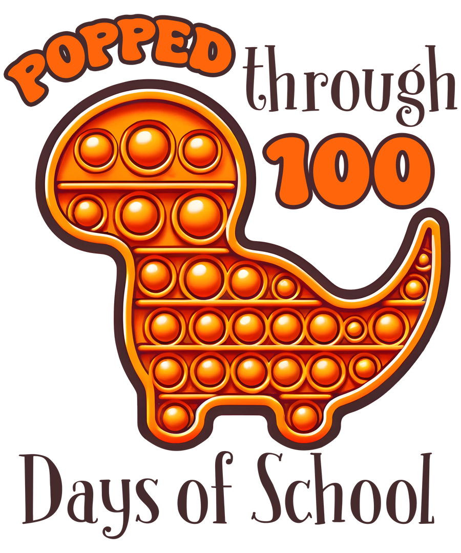 Popped Through 100 Days of School Dino Design | DTF Dallas