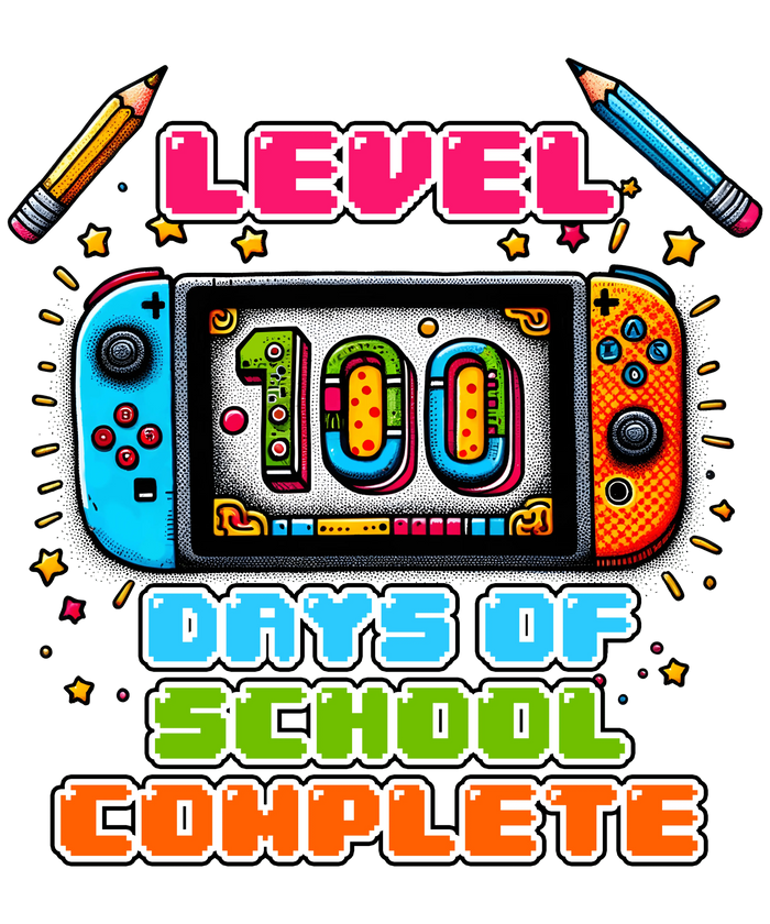 Level 100 Days of School Complete Design pressed on a garment