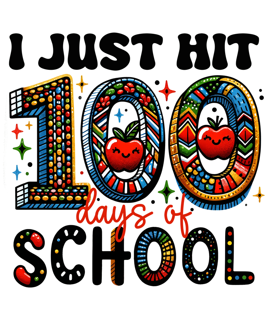 I Hit 100 Days of School Design DTF-Ready | DTF Dallas