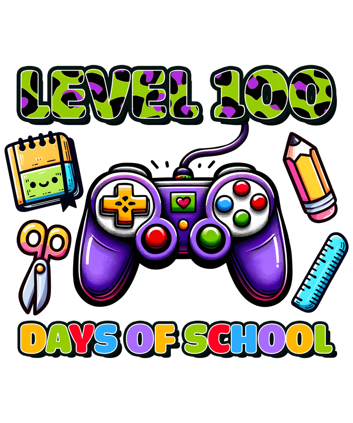 Level 100 Days Of School Design pressed on a garment