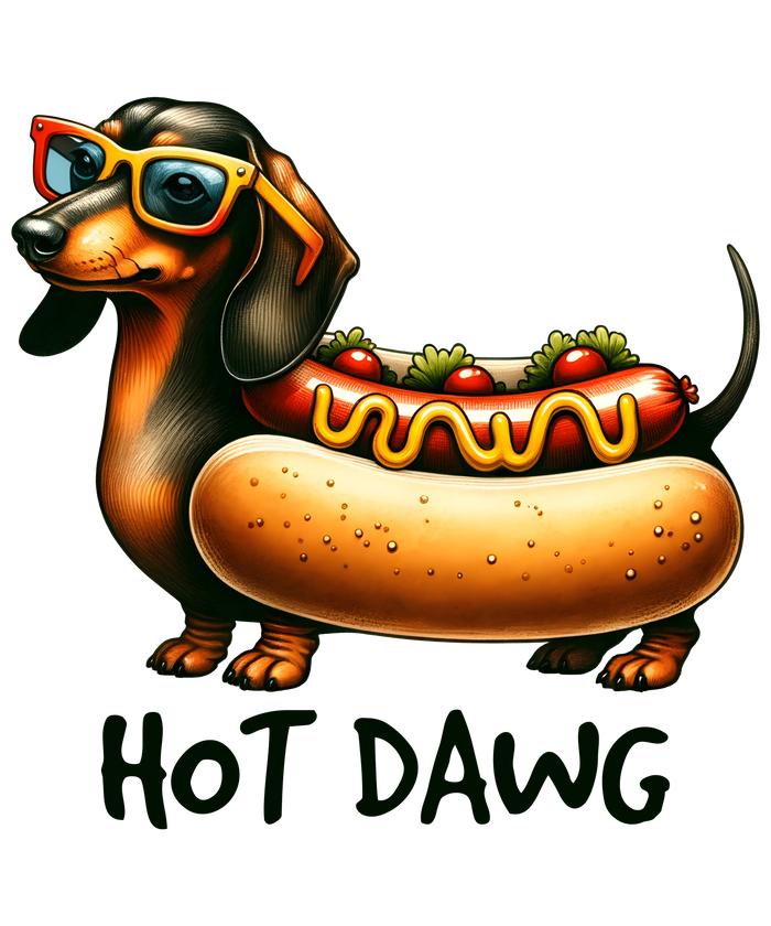Hot Dawg Design pressed on a garment