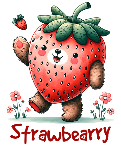 Starwbearry Bear Design - DTF Ready To Press - DTF Dallas 