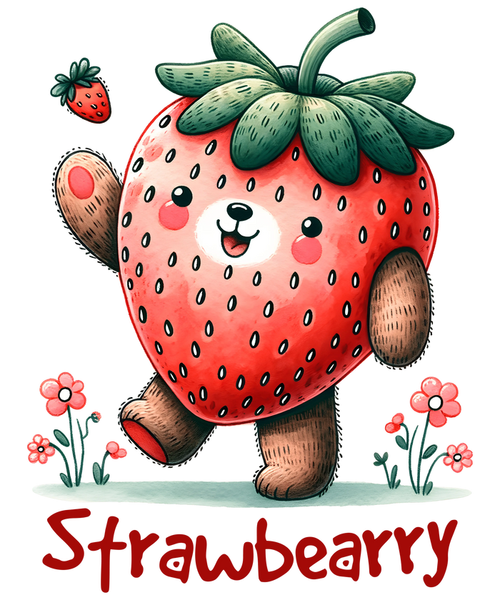 Starwbearry Bear Design pressed on a garment