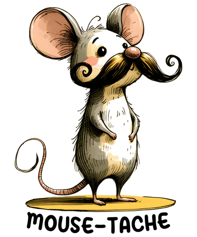 Mouse-Tache Design - DTF Ready To Press - DTF Dallas 