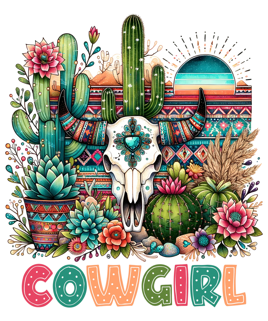 Cow Girl Western Design - DTF Ready To Press