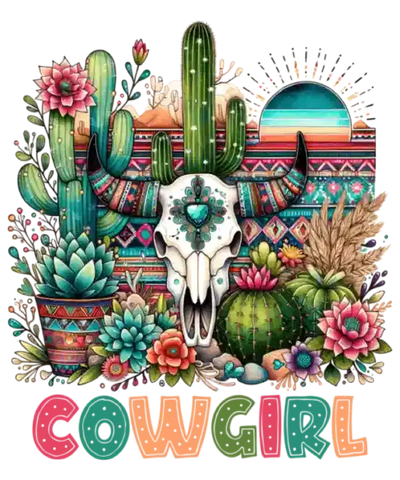 Cow Girl Western Design - DTF Ready To Press - DTF Dallas 