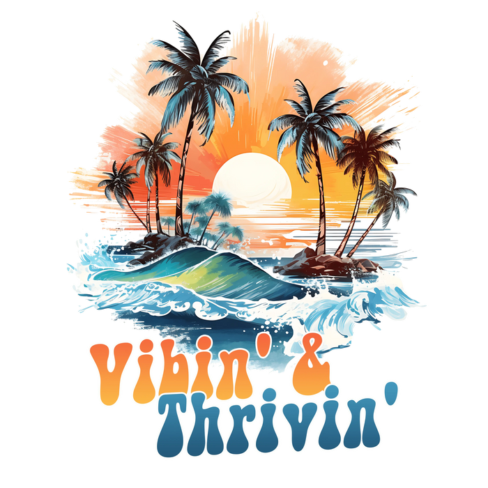 Vacation Vibes Design pressed on a garment