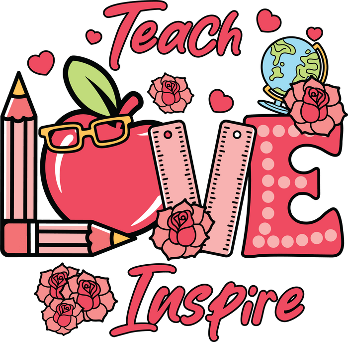 Teach Love Inspire   School Days Collection pressed on a garment