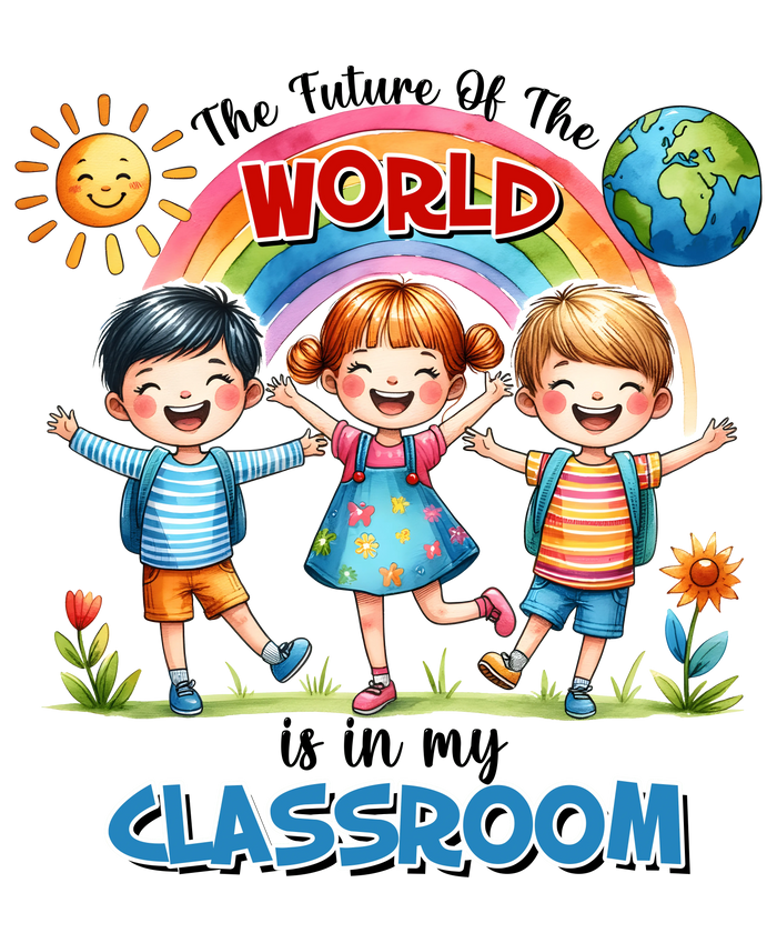 Future of the World Teacher Day Design pressed on a garment